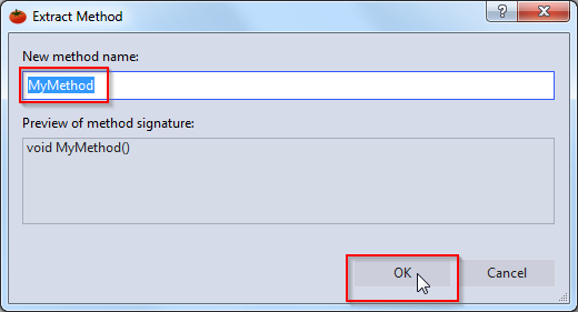 Extract Method in Visual Micro for Atmel Studio